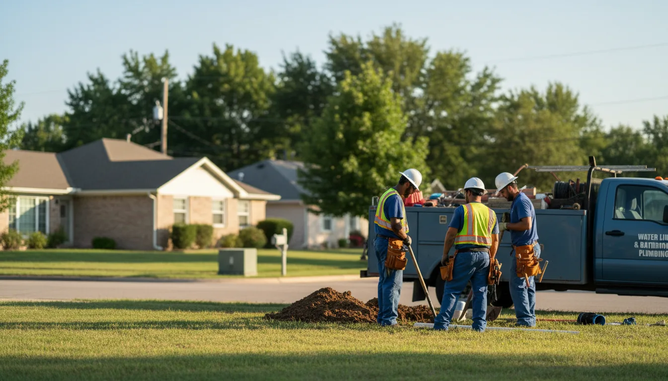 Residential water line and bathroom plumbing service in Dubach, LA